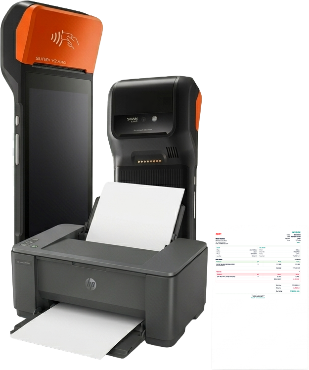 Handheld POS with thermal and A4 printing